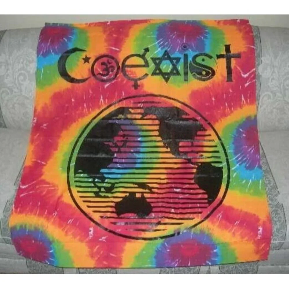 New Tie Dye Coexist World Peace Tapestry Wall Decor Poster Gift Lennon U2 NIP
